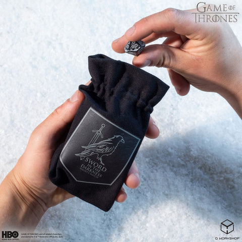Game of Thrones Night's Watch Black Drawstring Dice Bag by Q Workshop