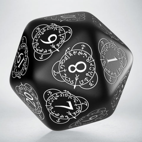 D20 Level Counter Dice Black And White All Dice Tell A Story 30Mm Q-Workshop NEW