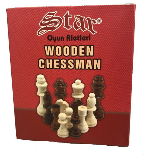 Wooden Chessmen No.4 32 Pieces Chess Pawn Original By Star 1050217