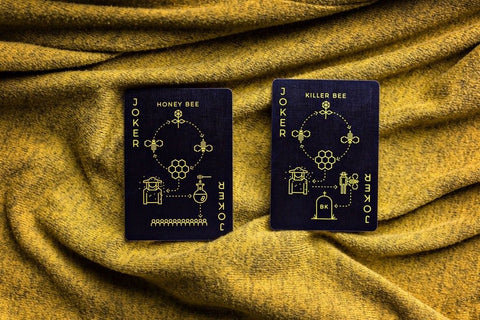 Ellusionist Killer Bees Back V2 Playing Cards Deck Black B9 Stock Cartamundi NEW