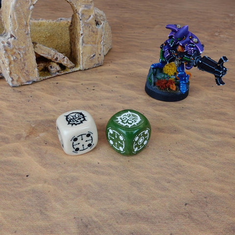 Crosshairs Compact D6 Dice Set Beige & Olive Rpg Dices Q-Workshop Stca03