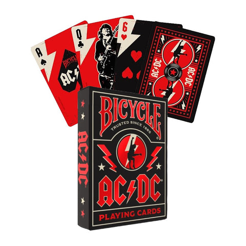 Bicycle AC/DC Playing Cards Poker Size β Official Deck, Black/Red, Made in USA