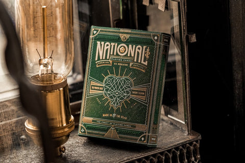 Green National Theory 11 Premium Playing Cards Deck Magic Tricks Gold Sealed