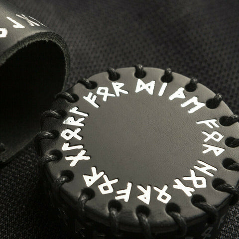Runic Black Leather Dice Cup Roleplaying Table Games Q-Workshop Rpg Dnd NEW