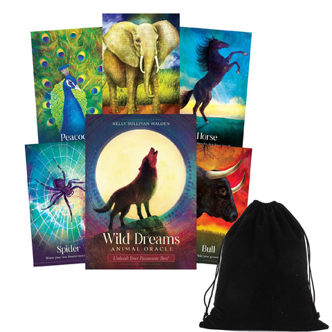 Wild Dreams Animal Oracle – Spirit Animal Cards Deck & Guidebook With Bag