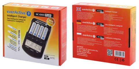 Everactive Intelligent Charger Nc-1000 Plus Black 12V Lcd USb Dc-1500Ma NEW