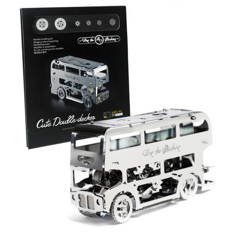 Cute Double-Decker Model Building Kit Time For Machine Stainless Steel NEW