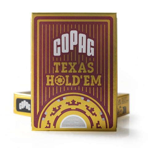 COPAG TEXAS HOLD'EM RED 100% PLASTIC JUMBO INDEX POKER CARDS CASINO DECK NEW