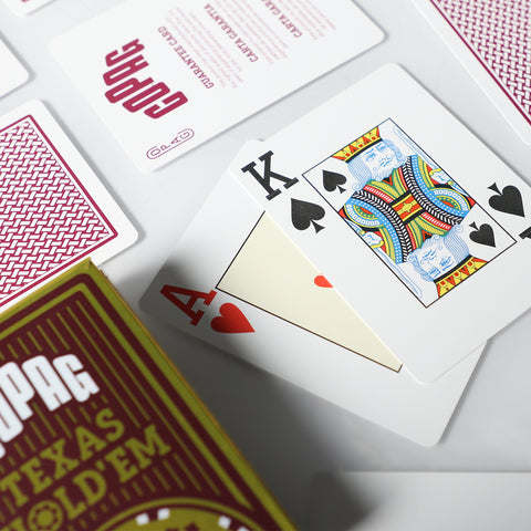 COPAG TEXAS HOLD'EM RED 100% PLASTIC JUMBO INDEX POKER CARDS CASINO DECK NEW