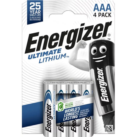 4 Energizer Aaa Ultimate Lithium L92 Batteries 1.5V Micro Mini 2041 Stilo