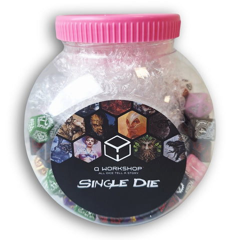 Q-Workshop Jar of 150 Polyhedral RPG Dice Set D4-D20 & D100, Mixed Colors