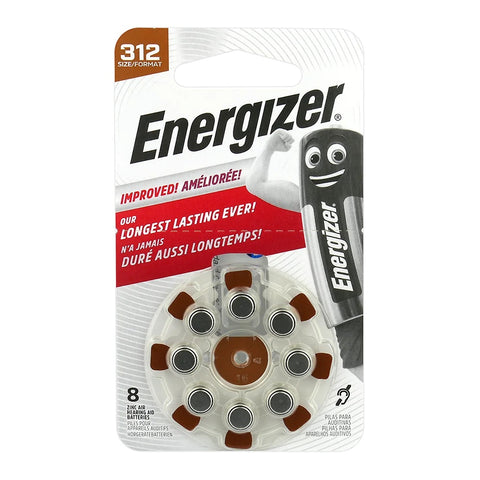 8 Energizer 312 Mf Pr41 Hearing Aid Batteries Powerseal 1.4V Zinc Air 2026 NEW
