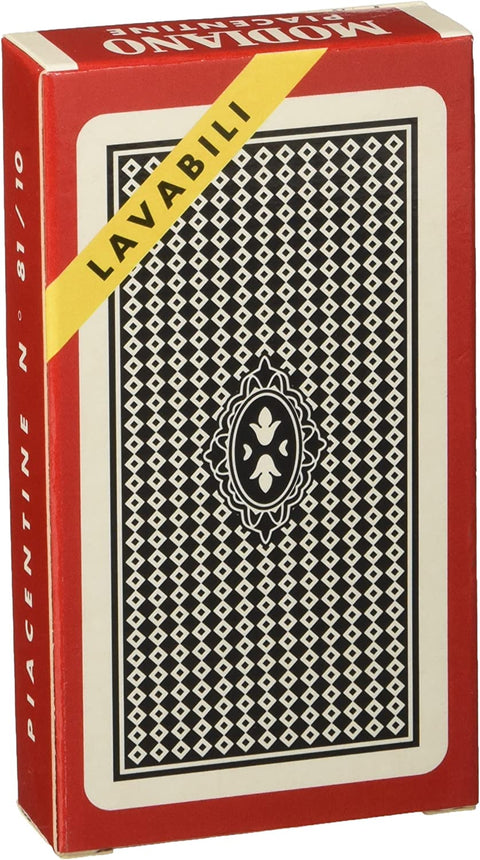 Piacentine 100% Plastic Playing Cards Tarot Deck Modiano Spanish Style Red NEW