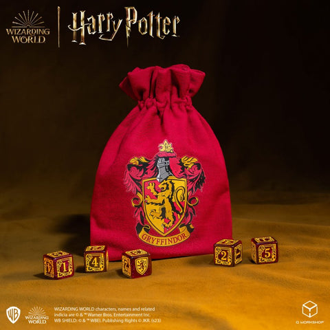 Harry Potter. Gryffindor Dice & Pouch Set Magic Wizard Role Games Q-Workshop NEW