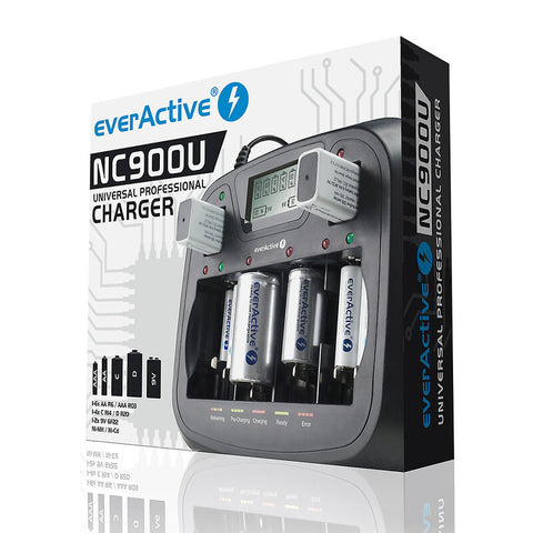 Everactive Universal Professional Charger Nc 9000U Aaa/Aa C/D 9V 50/60Hz 30W NEW