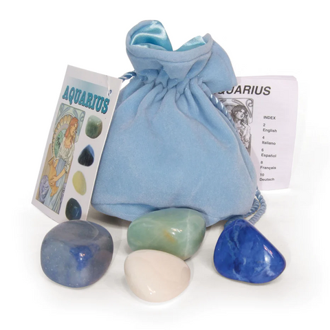 Aquarius Astrological Crystal Talismans Lo Scarabeo Onyx Howlite Zodiac Sign NEW