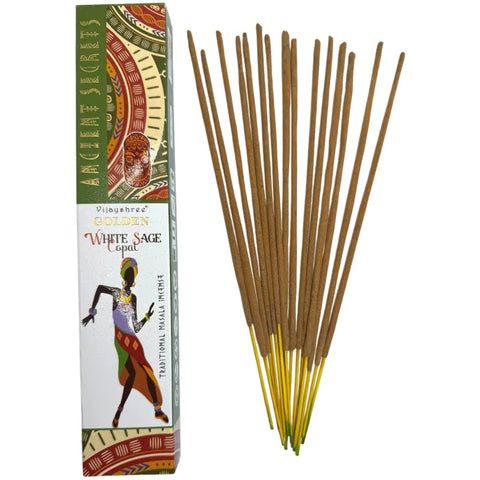 Vijayshree Golden Copal & White Sage Incense Sticks 15g Smudging & Purifying