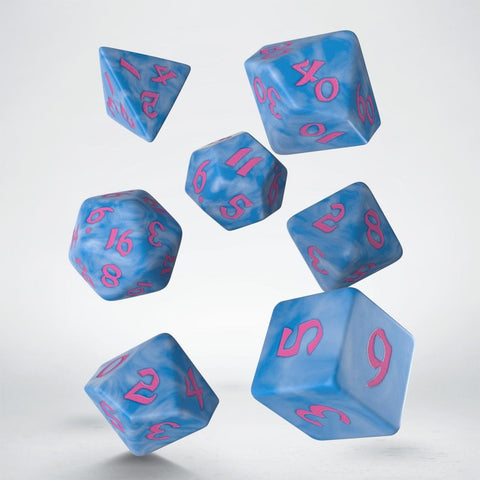 Classic Runic Glacier And Pink Dice Set Story Role Playing Games Q-Workshop NEW