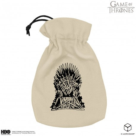 Game of Thrones Iron Throne Dice Pouch, Beige Cotton Drawstring, Q-Workshop