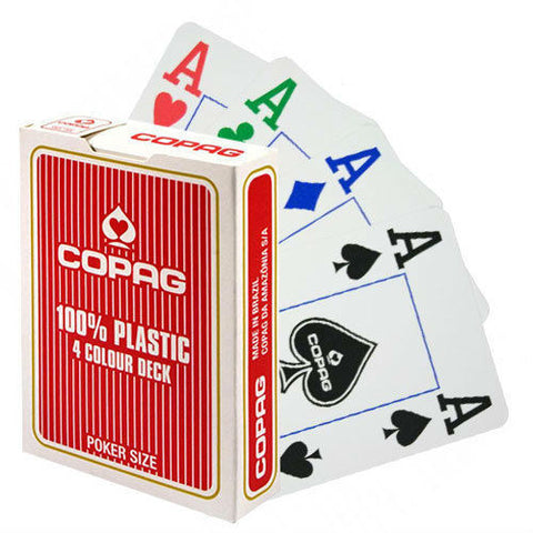 Copag 100% Plastic Poker Playing Cards Deck Double Jumbo Standard Index RED