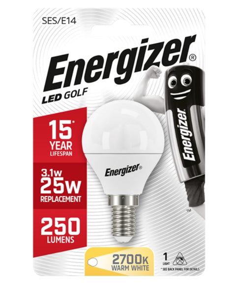 Energizer Led Golf Light Bulb E14 S8694 Warm White 2700K 3.1W 25W 250 Lumens NEW