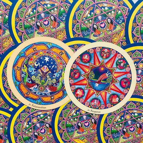 Mandala Healing Oracle Cards Deck Blue Angel Esoteric Journey To Your Heart NEW
