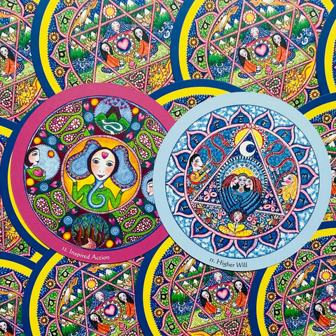 Mandala Healing Oracle Cards Deck Blue Angel Esoteric Journey To Your Heart NEW
