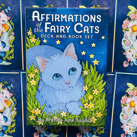Affirmations Of The Fairy Cats Cards Deck & Book Set US Games Systems Saydak NEW