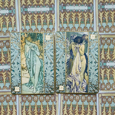 Alfons Maria Mucha Oracle Cards Deck & Instruction Lo Scarabeo Esoteric NEW