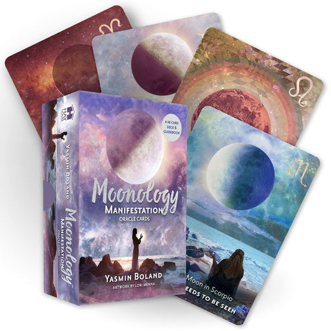 MOONOLOGY MANIFESTATION ORACLE CARDS DECK & GUIDEBOOK Y. BOLAND HAY HOUSE NEW