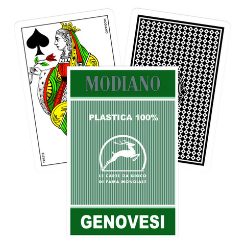 Genovesi Green 100% Plastic Tarot Playing Cards Deck Modiano Esoteric Games NEW