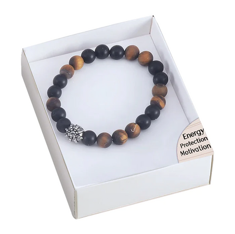 Crystal Bracelet Tiger Eye Lo Scarabeo Energy Motivation Protection NEW