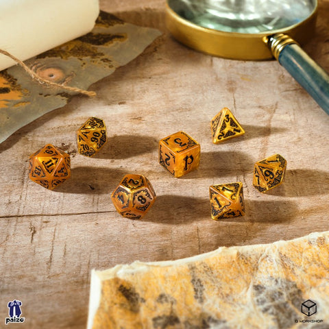 Pathfinder Dice Set Azlant Gold & Black Role Playing Games Q-Workshop Spat31