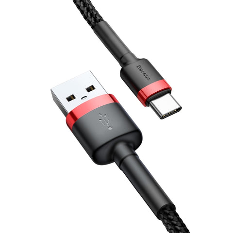 Baseus Cafule USb Cable Type-C 1M Catklf-B91 3A Black+Red Quality Power NEW