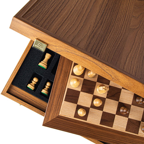 Walnut Chess set 40x40cm with Staunton Chessmen Manopoulos
