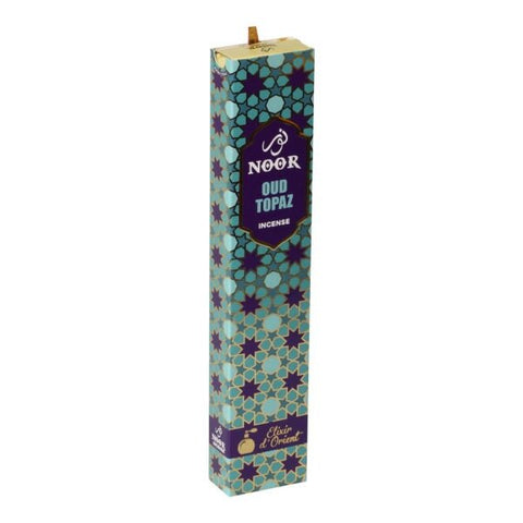 Noor Topaz Agarwood Oud Incense Sticks, 15g Box, Made in India