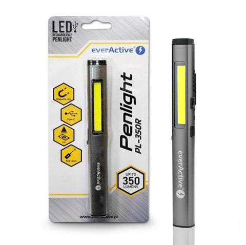 Everactive Pl-350R Flashlight Led 350 Lumens 3W Uv Light & Laser Waterproof NEW