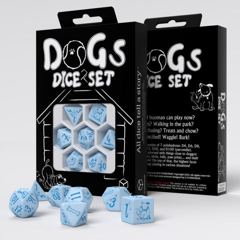 Dogs Dice Set: Max Modern Blue Dog Lovers Role Playing Games Q-Workshop NEW