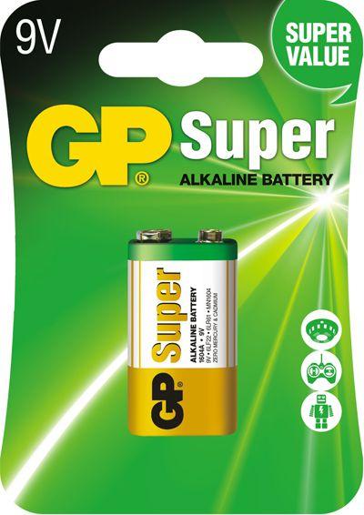 Gp Super Alkaline Battery 9V 6Lf22 6Lr61 6Lp3146 Mn1604 Blister Exp 2028 NEW