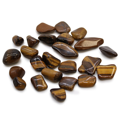 24 Small African Tumble Stones Tigers Eye - Golden Gemstones Ancient Wisdom NEW