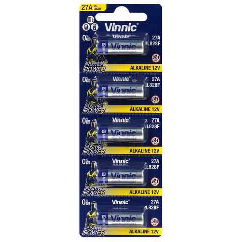 5 Vinnic Alkaline 27A Batteries 12V L828F El-812 El812 G27A L828 Exp 2028 NEW