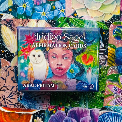 Indigo Sage Affirmation Cards – Air Element Deck for Clarity & Mindfulness