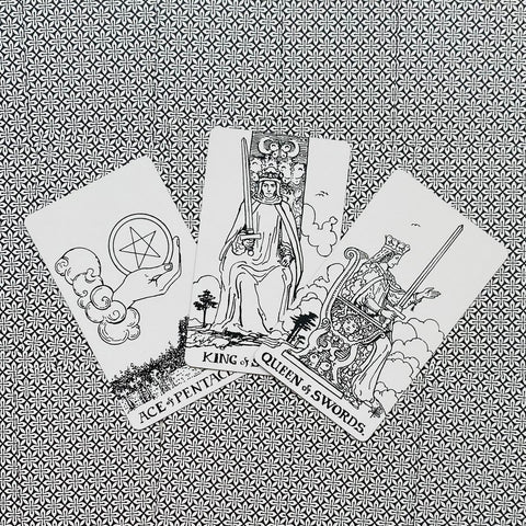 Black & White Rider-Waite Tarot Cards Deck & Guidebook US Games Systems With Bag
