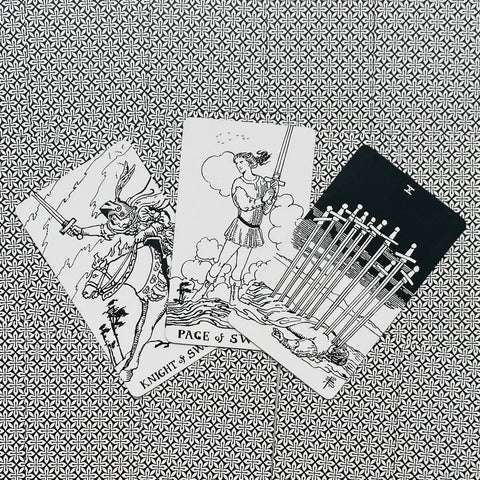 Black & White Rider-Waite Tarot Cards Deck & Guidebook US Games Systems With Bag