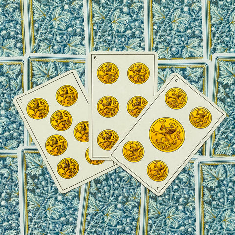 A Game Of Fortune Cards 40 Playing Cards Old Cartomancy 1900 Ca. Lo Scarabeo