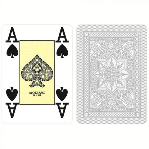 Modiano Poker Playing Cards Deck 4 Jumbo Index Large Grey Plastic Italy NEW
