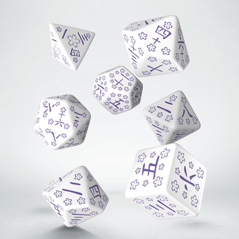Japanese Blue Star Lotus Dice Set Role Playing Games Q-Workshop Dnd Kanji NEW