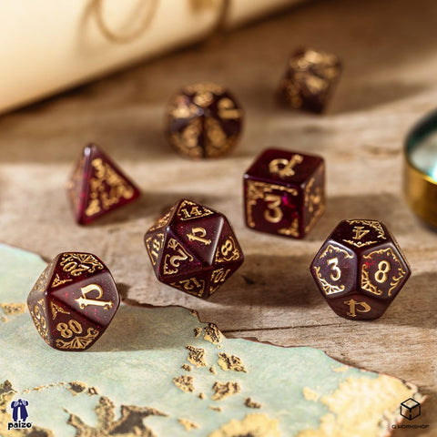 Pathfinder Dice Set Avistan Red & Gold Role Playing Games Q-Workshop Spat29