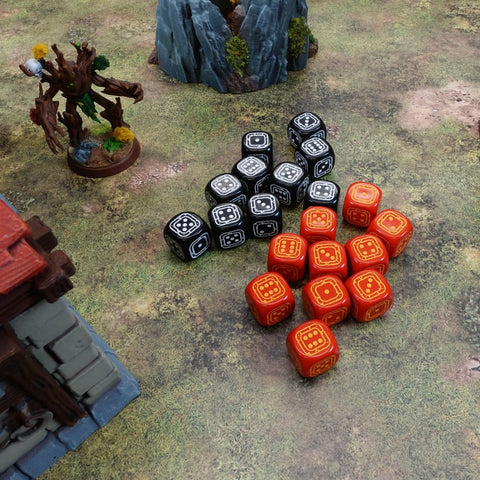 Fortress Compact D6 Dice Set Black & Red Role Playing Games Q-Workshop Stcb04