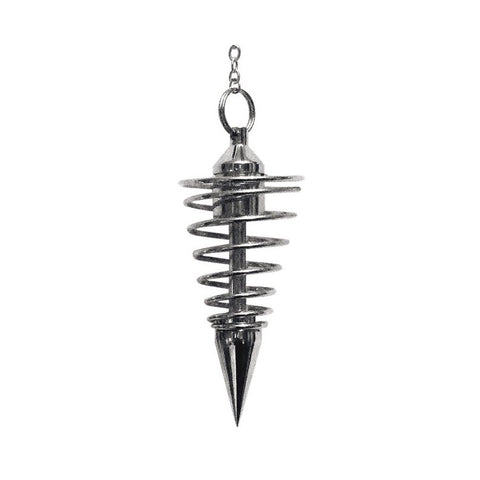 Deluxe Silver Spiral Pendulum Lo Scarabeo Silver Metal Divination Dowsing NEW